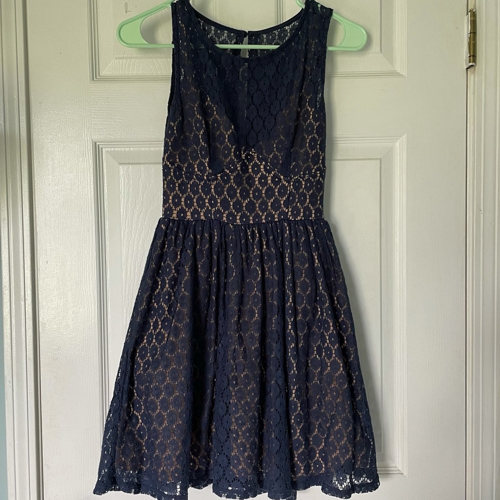 Delias Navy Floral Embroidery Dress